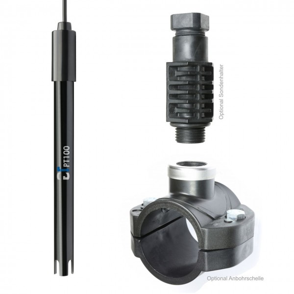 Set PT100 mit Elektrodenhalter und Anbohrschelle