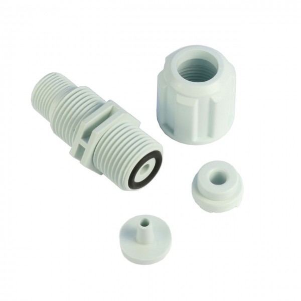 Dosierventil mit Einlegetülle und Überwurfmutter