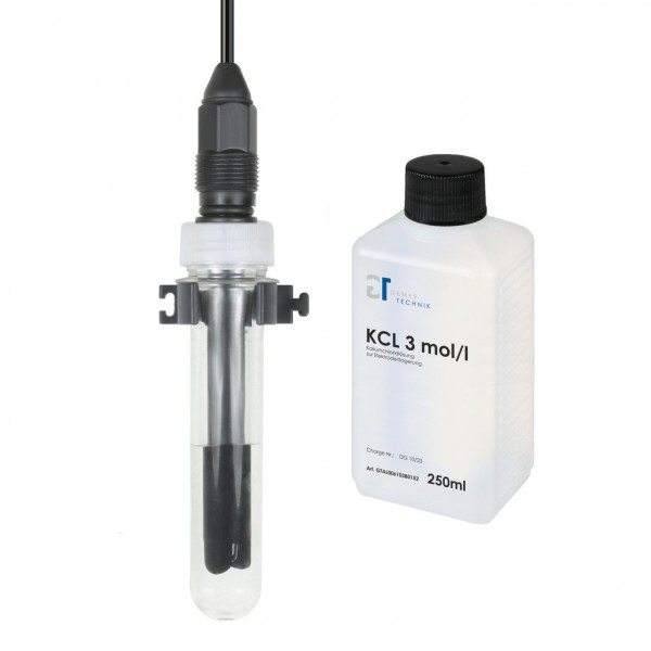Wandhalterung mit Köcher (Kalibrierhilfe) 250ml Kaliumchlorid