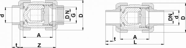 Praher Rückschlagventil PVC PTFE FKM