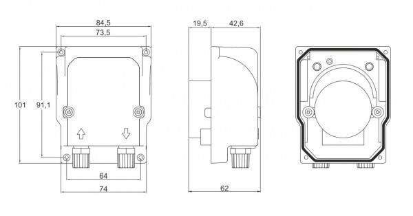 Gemke GP-1.5-P Pool Schlauchpumpe Abmessungen